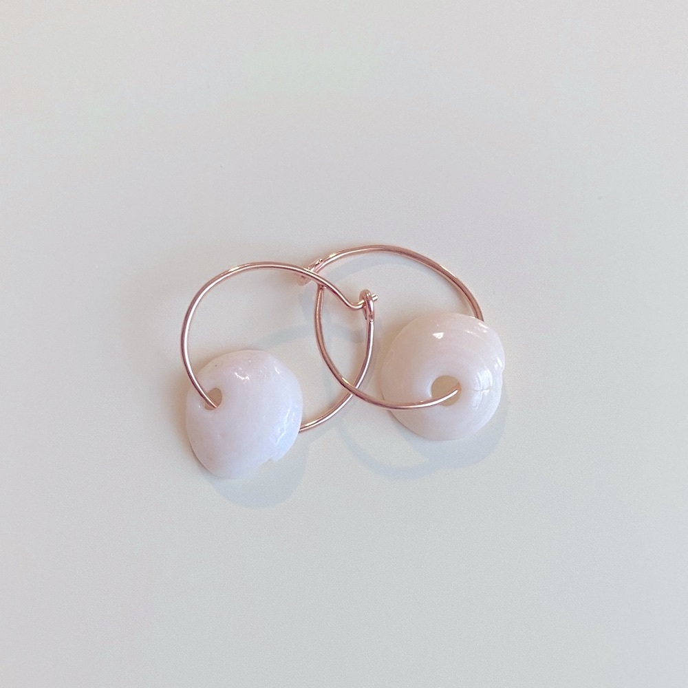Puka Shell Hoops - Picture 3 of 4